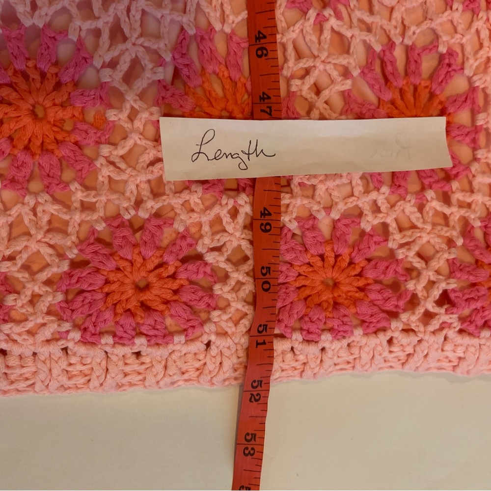 J. Marie Caysie Crochet MIDI Sleeveless Pink Floral Boho Dress Small MSRP $282 - Picture 10 of 12